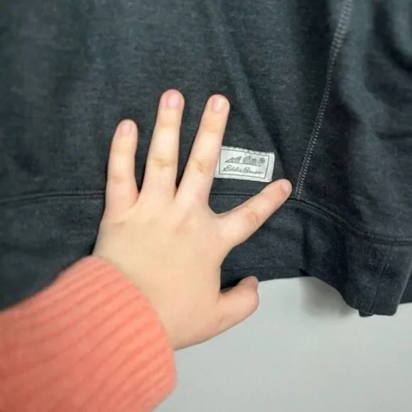 Eddie Bauer Large 3/4 Zip Gray Sweatshirt - Picture 5 of 5